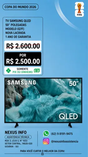 TV 50 POLEGADAS SAMSUNG QLED (NOVA LACRADA)