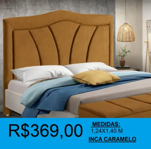 Cabeceira delicata estofada casal - a pronta entrega