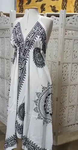 Vestido Indiano Branco - Ponta Lenço