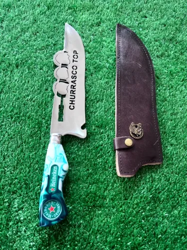 Faca Heineken Personalizada 10" Churrasco Top - Cabo Resinado
