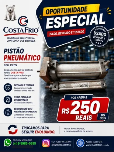 Pistão Pneumático Usado - Revisado e Testado