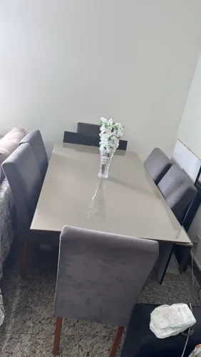 Mesa de vidro 6 cadeiras