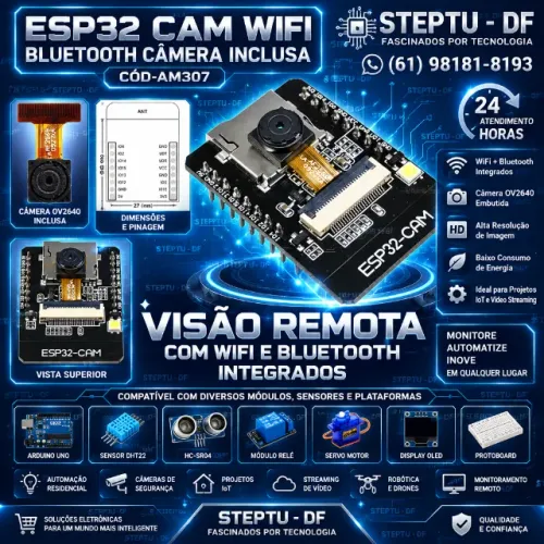 Esp32 Cam Wifi Bluetooth (Câmera Inclusa) Arduino Automação Robotica COD-AM307