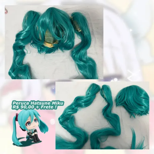 Peruca Hatsune Miku + Ponytail