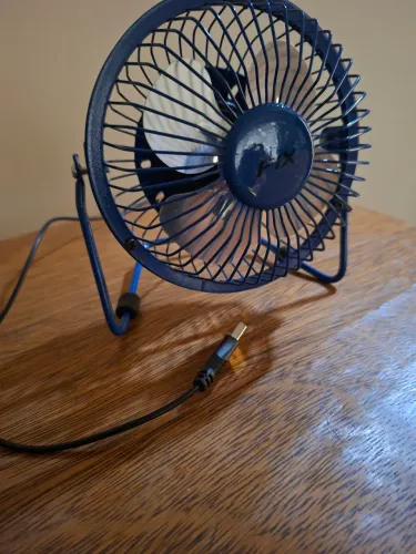 Mini Ventilador de mesa 15x14 USB Azul Perfeito