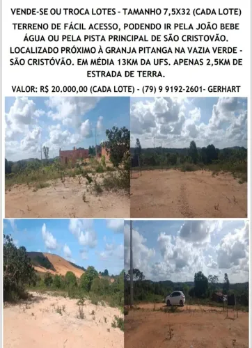 TERRENO EM SÃO CRISTÓVÃO/SE - 7,5 X 32