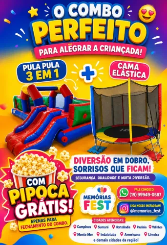 PULA PULA 3 em 1 + CAMA ELÁSTICA 2.44 metros
