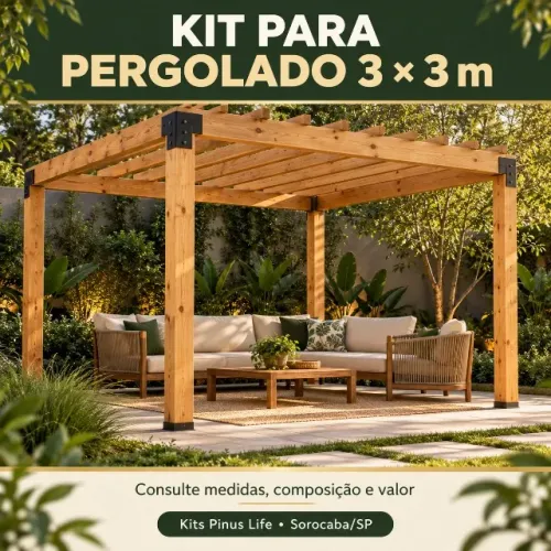 Kit para pergolado 3 × 3 m