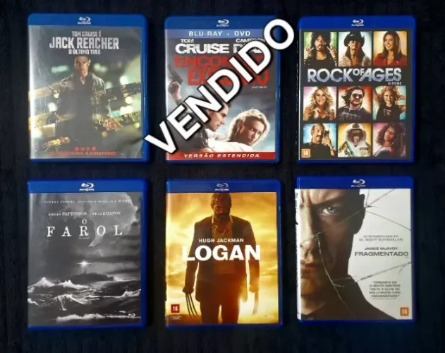Blu-rays Logan, Jack Reacher, Rock of Ages, O Farol e Fragmentado.