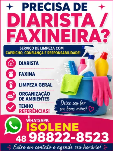 PRECISA DE DIARISTA / FAXINEIRA