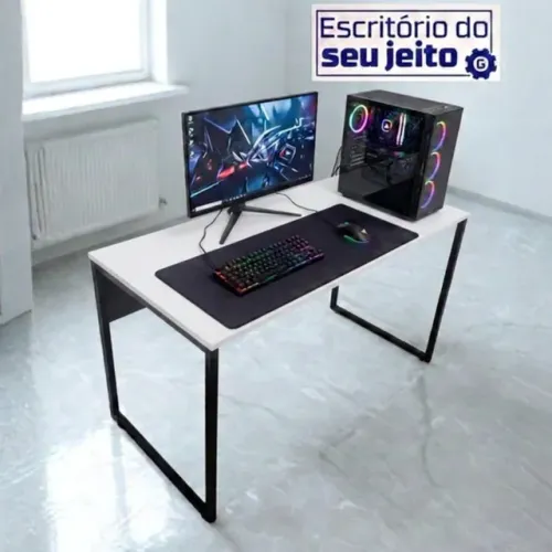 Mesa de Escritório 1m NOVA Escrivaninha Industrial Multiuso para Notebook Computador Birô