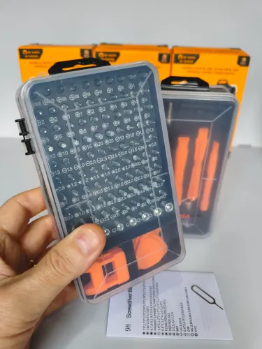 Kit de Ferramentas para Conserto de Celulares - Chave de Precisão 115 Peças com Maleta