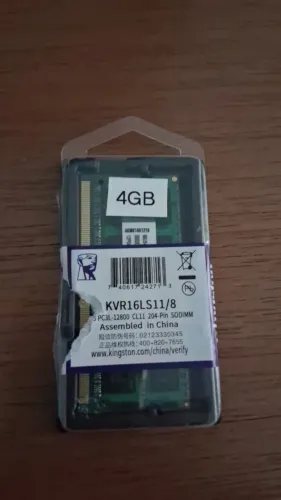 Memória Kingston DDR3 4GB 1333MHZ SODIMM KVR1333D3S9/4G