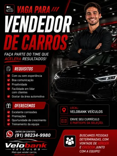Vaga para vendedor automotivo
