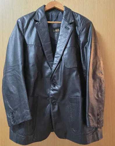 BLASER MASCULINO EM COURO LEGÍTIMO