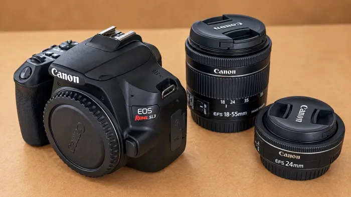 Canon SL3 + 18-55mm + 24mm f/2.8 STM