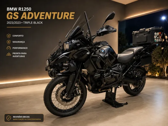 BMW r1250 triplo black adventure all black