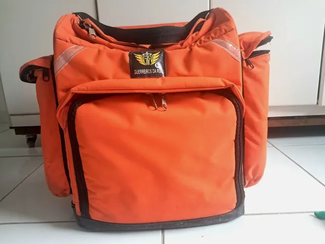 Bag Motoboy Reforçada com capa de proteção contra chuva