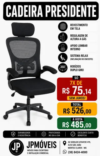 CADEIRA PRESIDENTE EM TELA