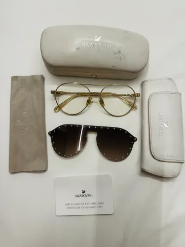 Óculos Armação Swarovski SK 5325-CL 32G dourado Com CERTIFICADO 