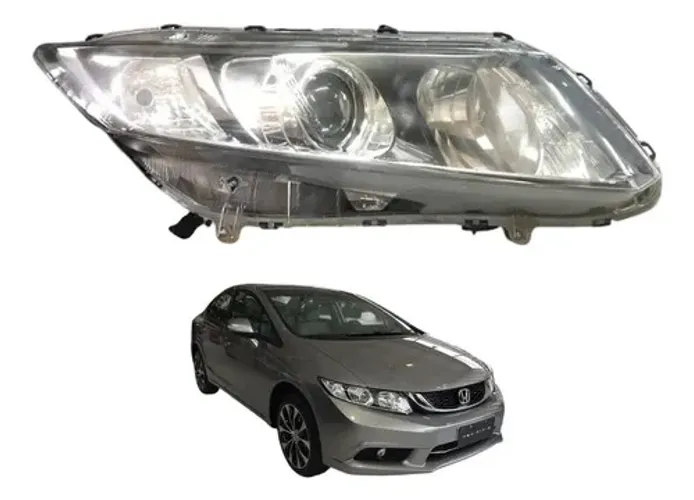 Farol Direito Foco Duplo Honda Civic 2012 2013 2014 2015 16 Direito/passageiro