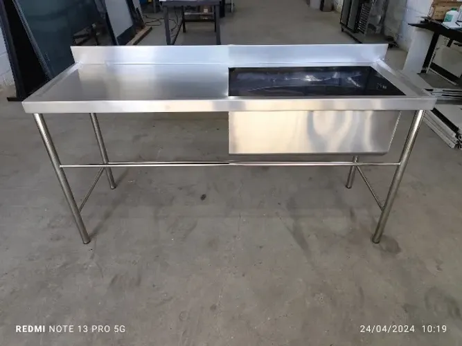 Pia Inox 1,10m Cuba Industrial Reforçada Comercial