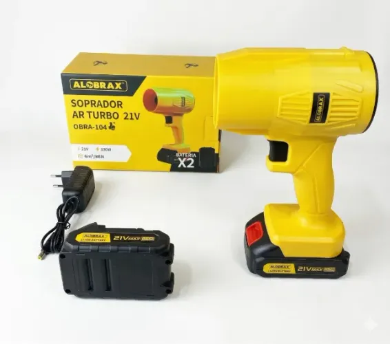 Soprador Turbo Portátil 21V Alobrax Recarregável Alta Potência