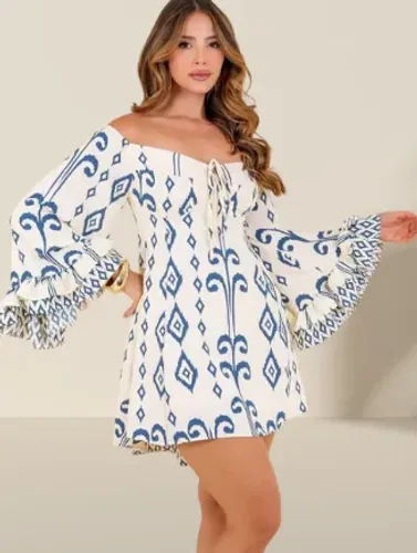 VESTIDO FEMININO CREPE DUNA - MANGA BUFANTE