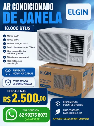 AR-CONDICIONADO DE JANELA ELGIN 18.000 BTUs - OPORTUNIDADE!