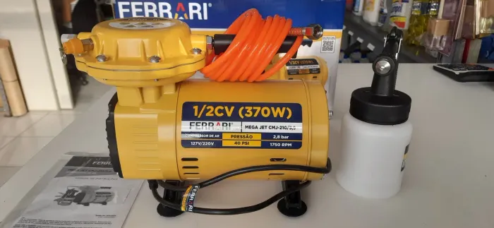 Compressor de Ar Direto Ferrari Mega Jet Bivolt Multiuso + Completo