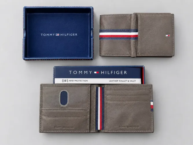 Carteira Masculina Tommy Hilfiger com Caixa Original e Proteção RFID