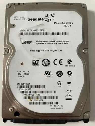 HD 320GB 2.5" Seagate Momentus 5400.6 ST9320325AS SATA