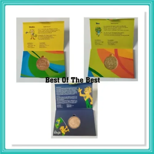 Bronze Medalhas Rio 2016 3X Medalhas (Mascotes, Vinicius, Tom E Ginga)