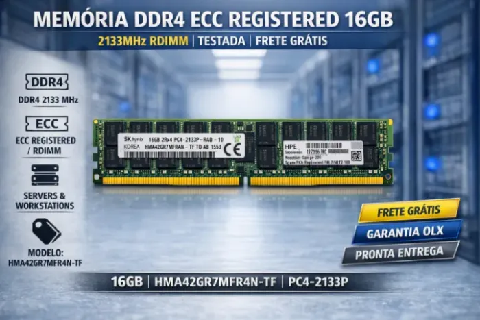 Memória RAM Server SK Hynix 16GB DDR4 2133MHz ECC RDIMM - Testada frete gratis - x99 xeon