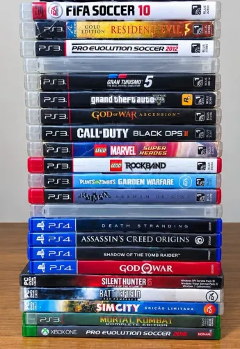 Mega Lote 22 Jogos Mídia Física - PS4, PS3, Xbox One e PC