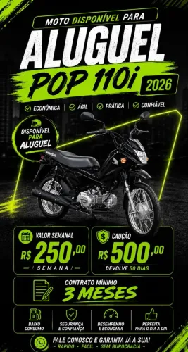 Aluguel de motos - Honda pop 110i automática