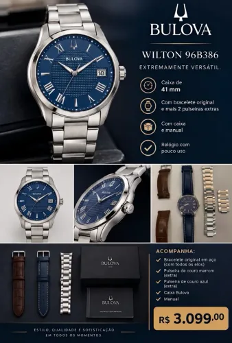 Relógio Bulova Wilton 96b386