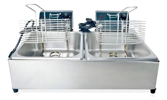 Fritadeira Industrial Elétrica Dupla 10L Inox Valente 127V