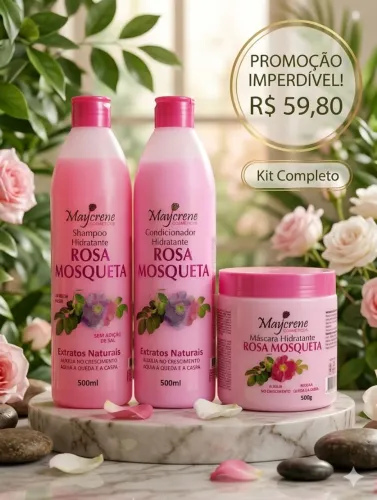 Kit shampoo condicionador e máscara