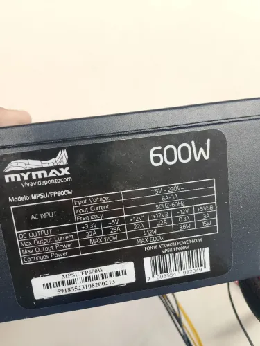 Fonte para Pc gamer 600w precisa testar 