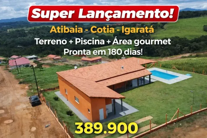 SUA CASA PRONTA EM 180 DIAS!!!! IGARATÁ!!