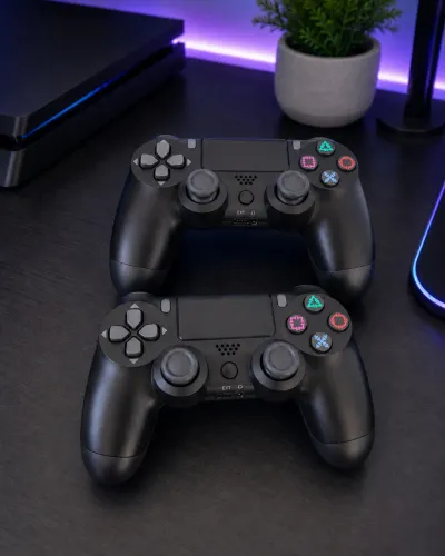 Kit com 2 Controles Sem Fio Compatíveis com PS4 e PC