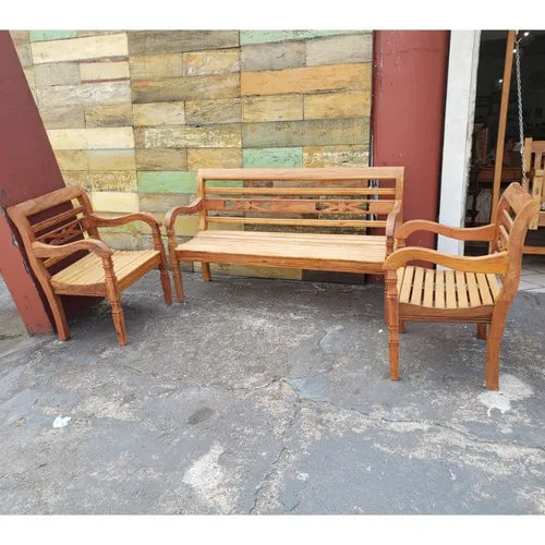 Jogo de Banco Com 2 Poltronas Indonésio De Demolição