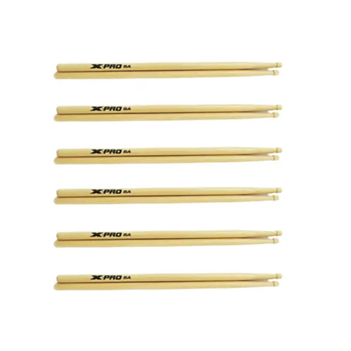 Baquetas X-PRO 5A C. Ibanez madeira Kit Com 6 Pares
