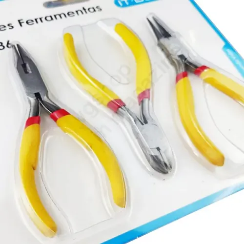 Kit com 3 unidades De Alicates Para Bijuteria e Artesanato Aço Inoxidável