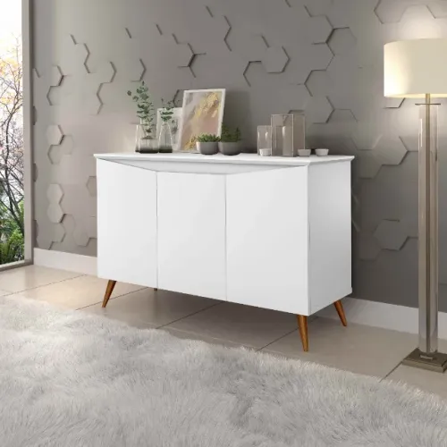 Buffet Aparador Encanto 3 Portas Branco Até 12x - Frete Grátis