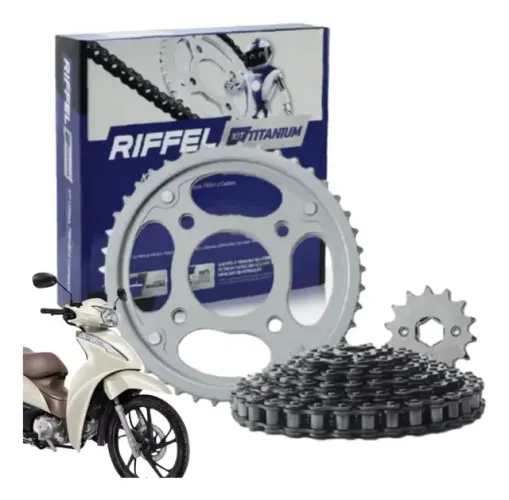 Kit Relação Transmissão Tração Biz 125 2015 Original Riffel