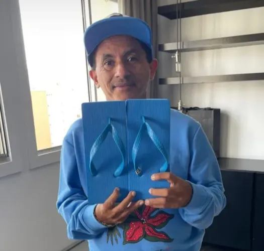 Chinelo Quadrado Caneta Azul