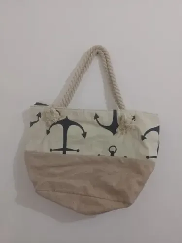 bolsa de praia tamanho estampa âncora