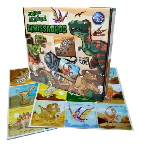 Jogo Da Memória Dinossauros - Pais E Filhos